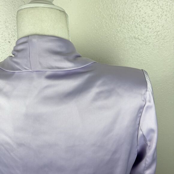Naked Wardrobe Blazer Jacket Women Extra Small Lavender Satin Open Front Career - Picture 14 of 14